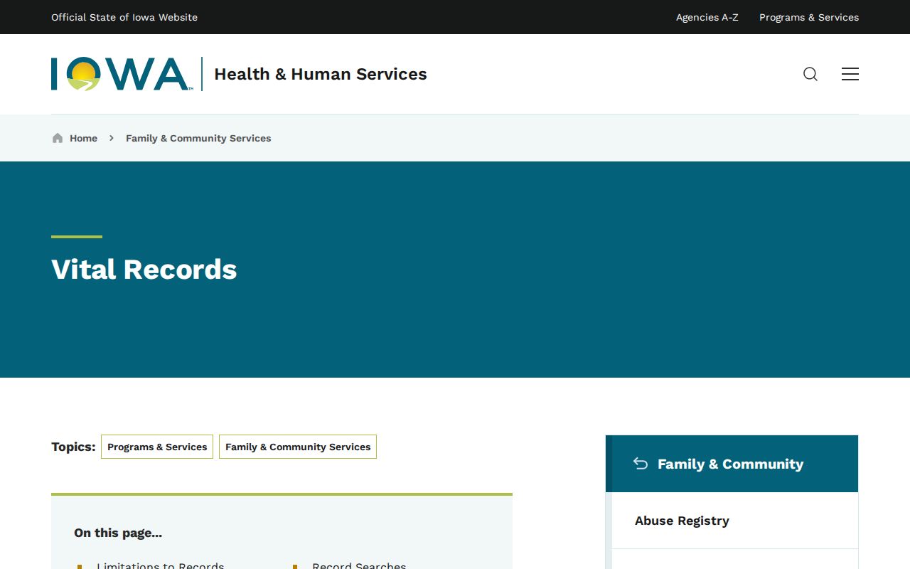 Muscatine residents directory Iowa vital records page
