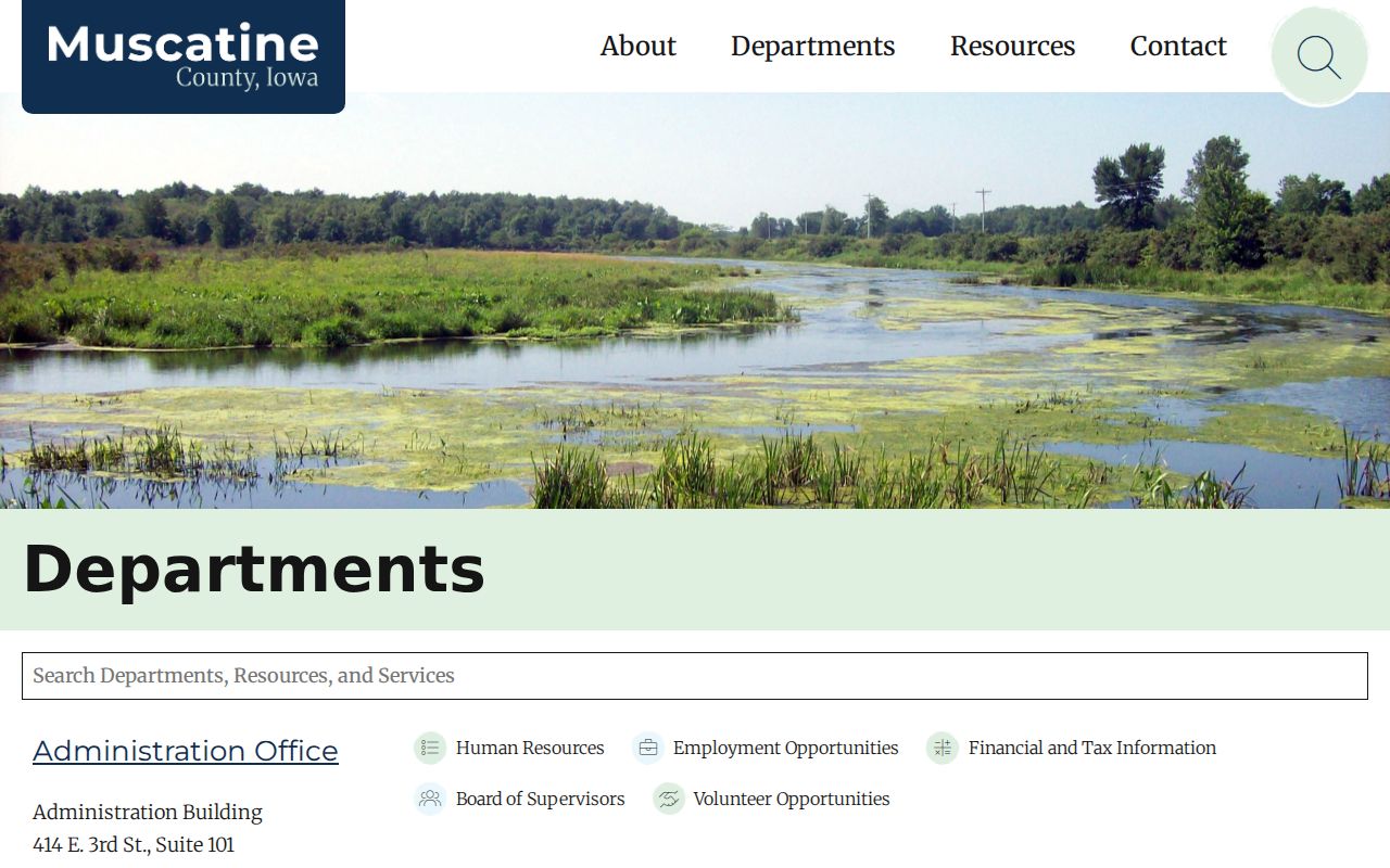Muscatine residents directory county departments page