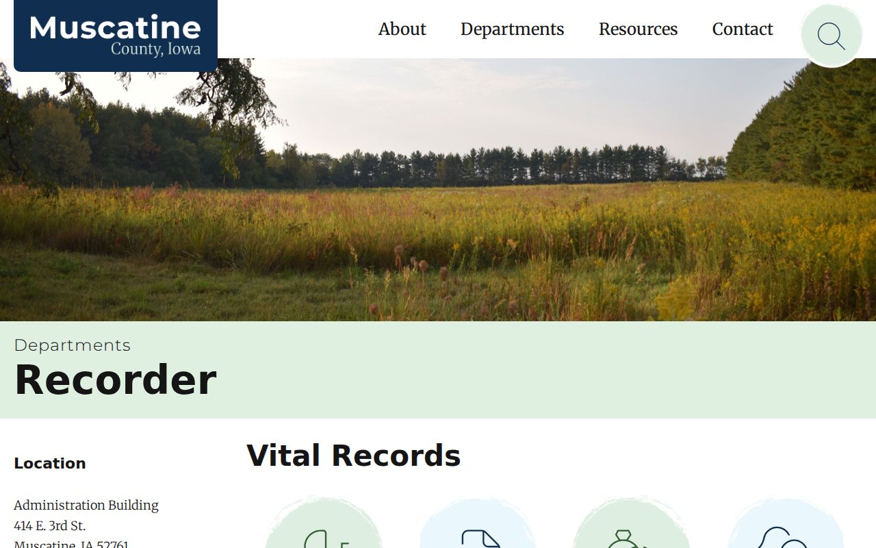 Muscatine residents directory Recorder records access