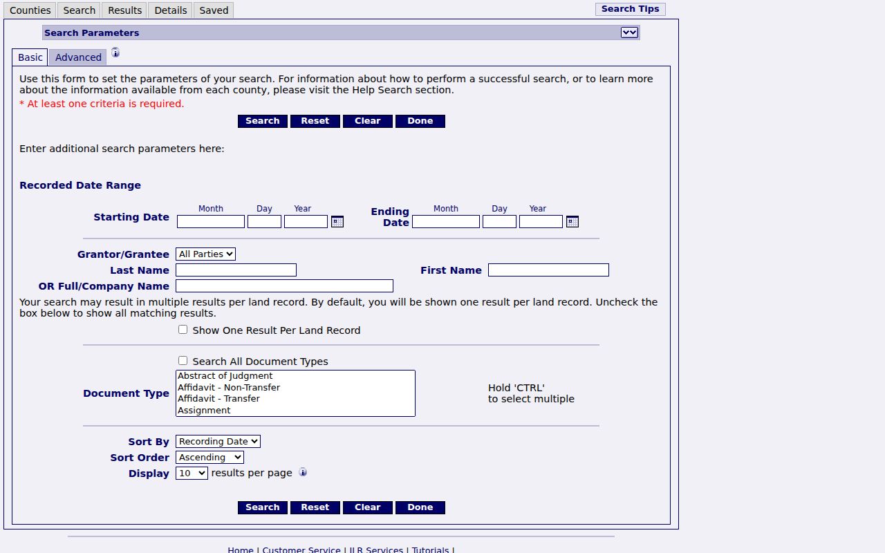 Iowa Land Records party and document search used for Muscatine deeds