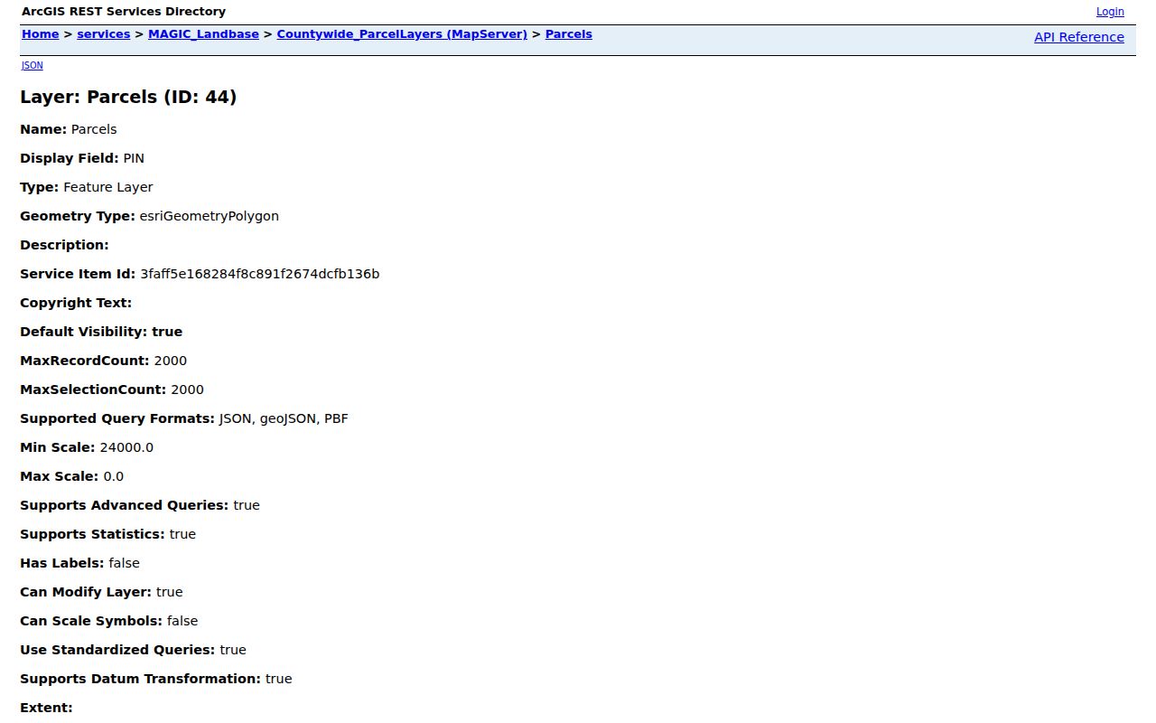 MAGIC GIS Muscatine County parcel layer fields and mapping service